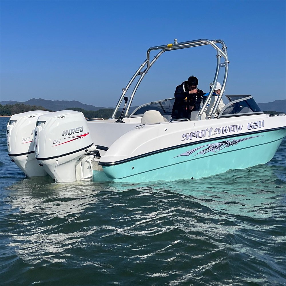 22ft Fiberglass Fishing Boat with Double 150HP Outboard Engine Sport Yacht